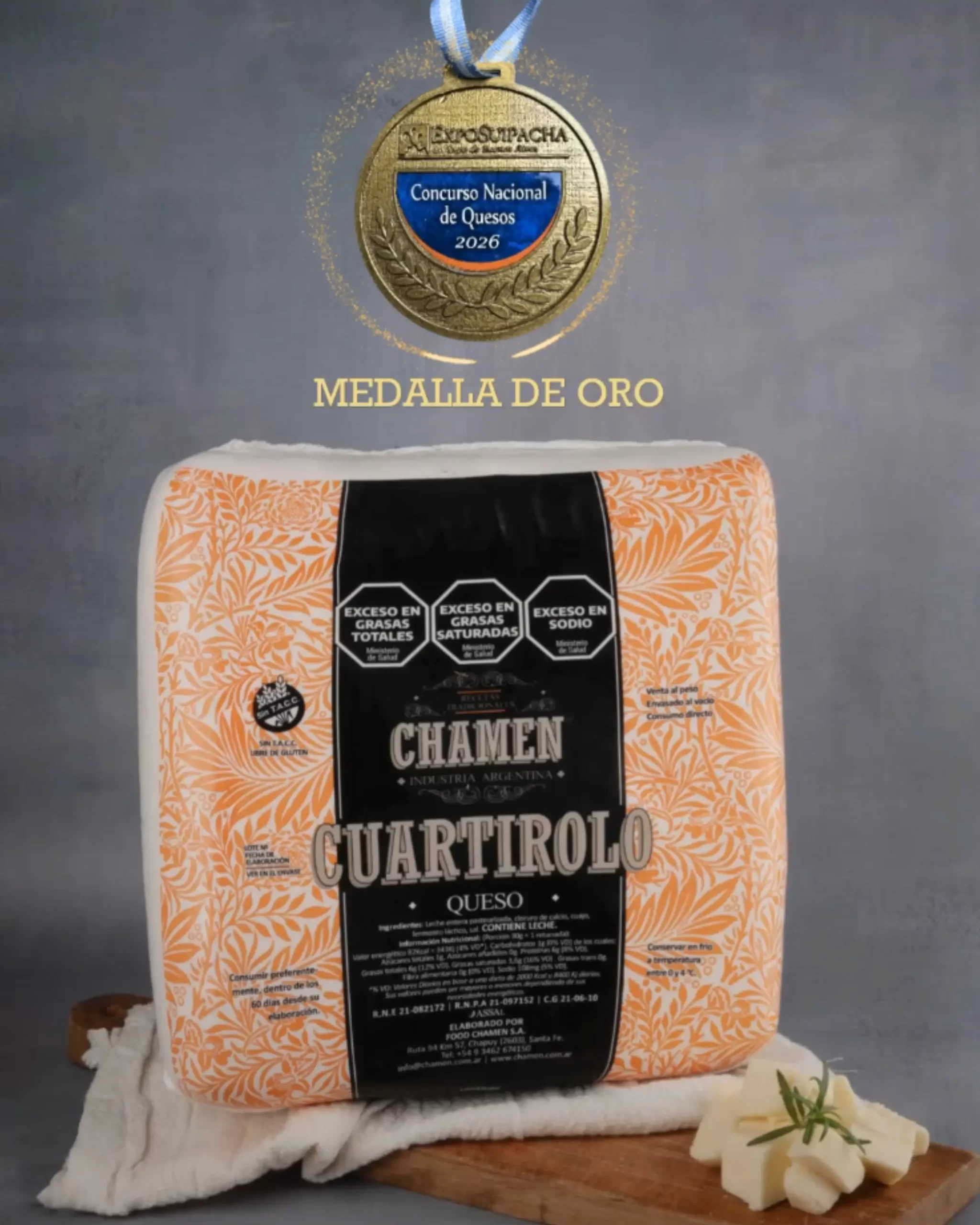 Medalla de Oro Cuartirolo Chamen 2026